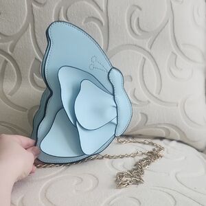 Charming Charlie Light Blue Butterfly Crossbody Bag